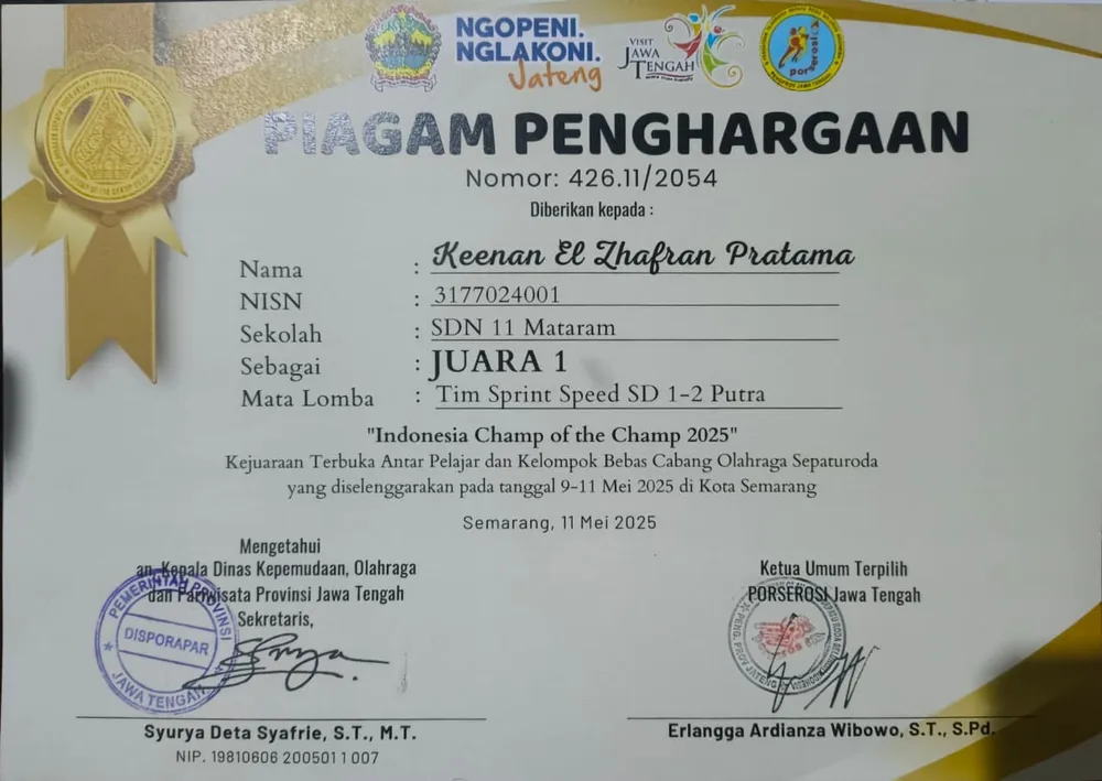 TIM SPRINT SPEED KELAS 1-2 SD